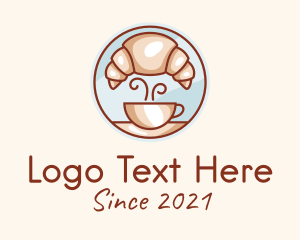 Bread Store - Croissant Coffee Cafe logo design