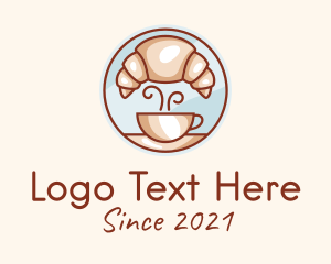 Coffee Cup - Croissant Coffee Cafe logo design