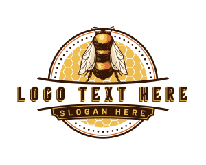 Emblem - Insect Bee Hive logo design