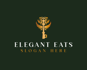 Elegant Key Wings logo design