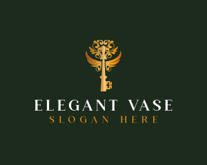 Elegant Key Wings logo design