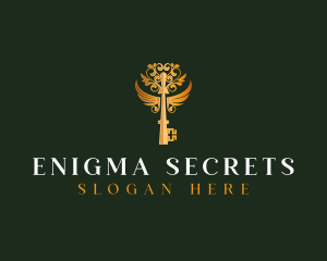 Elegant Key Wings logo design