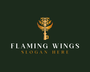 Wings - Elegant Key Wings logo design