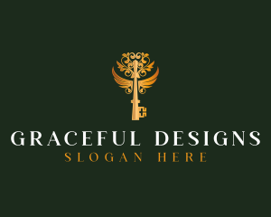 Elegant - Elegant Key Wings logo design