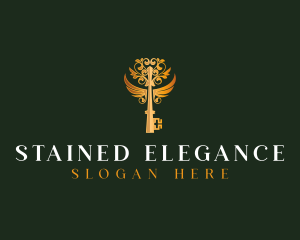 Elegant Key Wings logo design