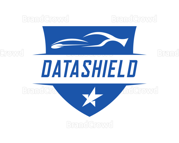 Racing Car Shield Logo