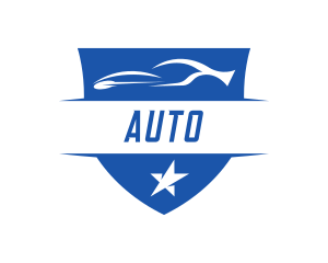 Racing Car Shield  Logo