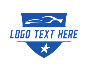 Transportation - Racing Car Shield logo design