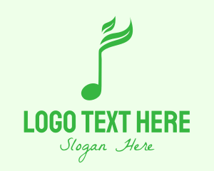 Note - Green Nature Music Sound logo design