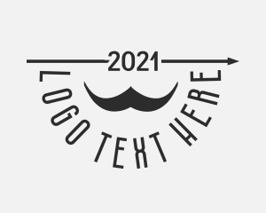 Men - Retro Black Moustache logo design