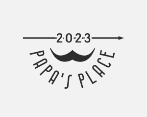 Retro Hipster Mustache logo design