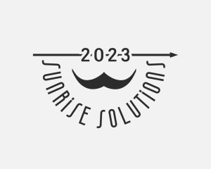 Retro Hipster Mustache logo design