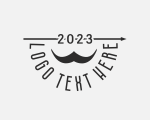 Facial Hair - Retro Hipster Mustache logo design
