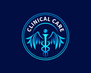 Healthcare Clinic Caduceus logo design