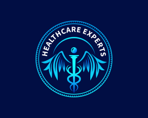 Healthcare Clinic Caduceus logo design