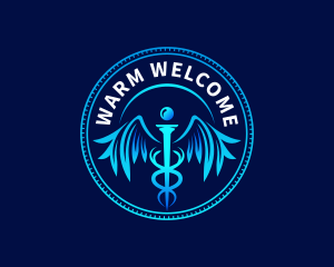 Healthcare Clinic Caduceus logo design