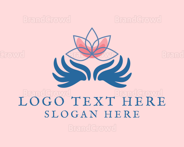 Blue Flower Hand Logo