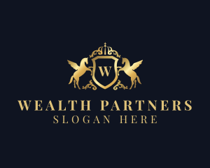 Luxury Shield Pegasus logo design