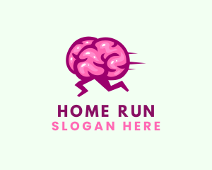 Running Brain Quiz logo design