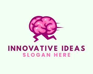 Running Brain Quiz logo design