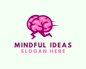 Running Brain Quiz logo design