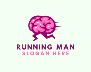 Running Brain Quiz logo design