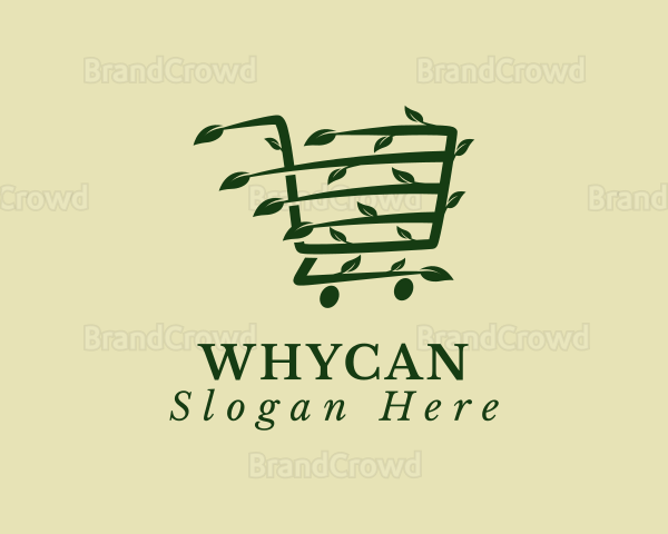 Organic Supermarket Cart Logo