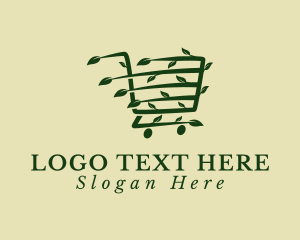 Supermarket - Organic Supermarket Cart logo design