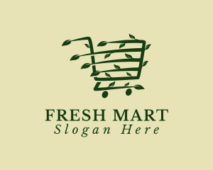 Supermarket - Organic Supermarket Cart logo design