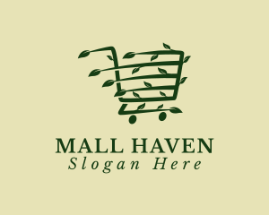 Organic Supermarket Cart logo design