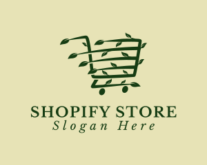 Organic Supermarket Cart logo design