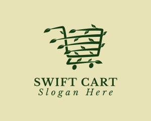 Organic Supermarket Cart logo design