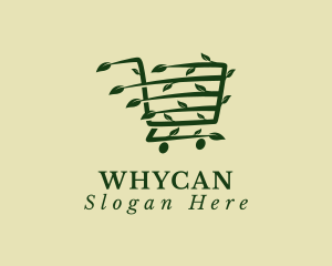 Pushcart - Organic Supermarket Cart logo design