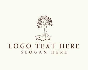 Massage - Organic Woman Tree logo design