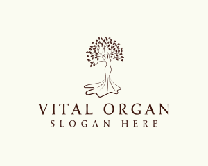 Organic Woman Tree logo design