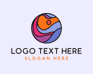 Tourist - Sunset Ocean Wave logo design