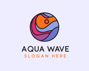 Sunset Ocean Wave logo design