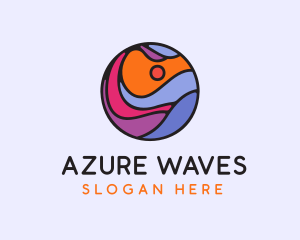 Sunset Ocean Wave logo design