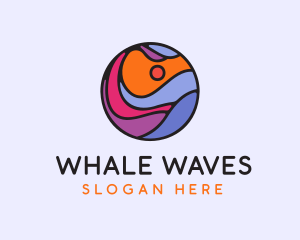 Sunset Ocean Wave logo design