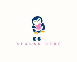 Penguin Bird Heart Logo