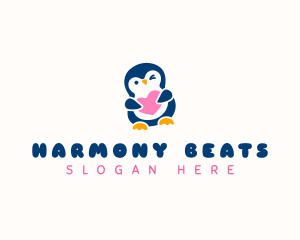 Penguin Bird Heart Logo