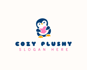 Penguin Bird Heart logo design