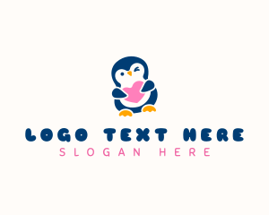 Penguin Bird Heart Logo