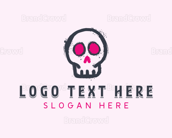 Skull Graffiti Vandalism Logo