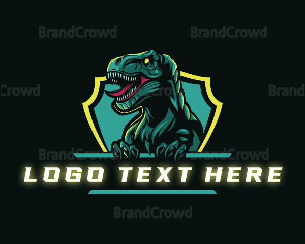 Tyrannosaurus Shield Gaming Logo