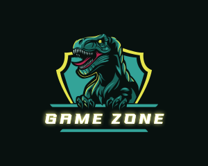 Tyrannosaurus Shield Gaming  logo design