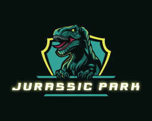 Tyrannosaurus Shield Gaming  logo design