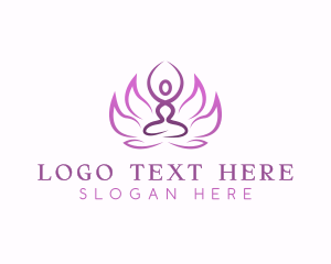 Fitness - Yoga Lotus Zen logo design