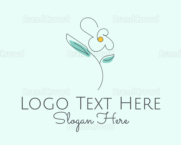 Delicate Flower Outline Logo