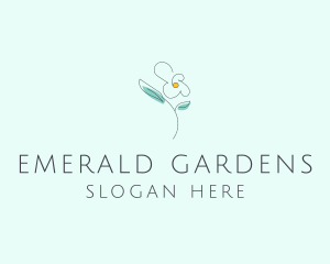 Delicate Flower Outline logo design